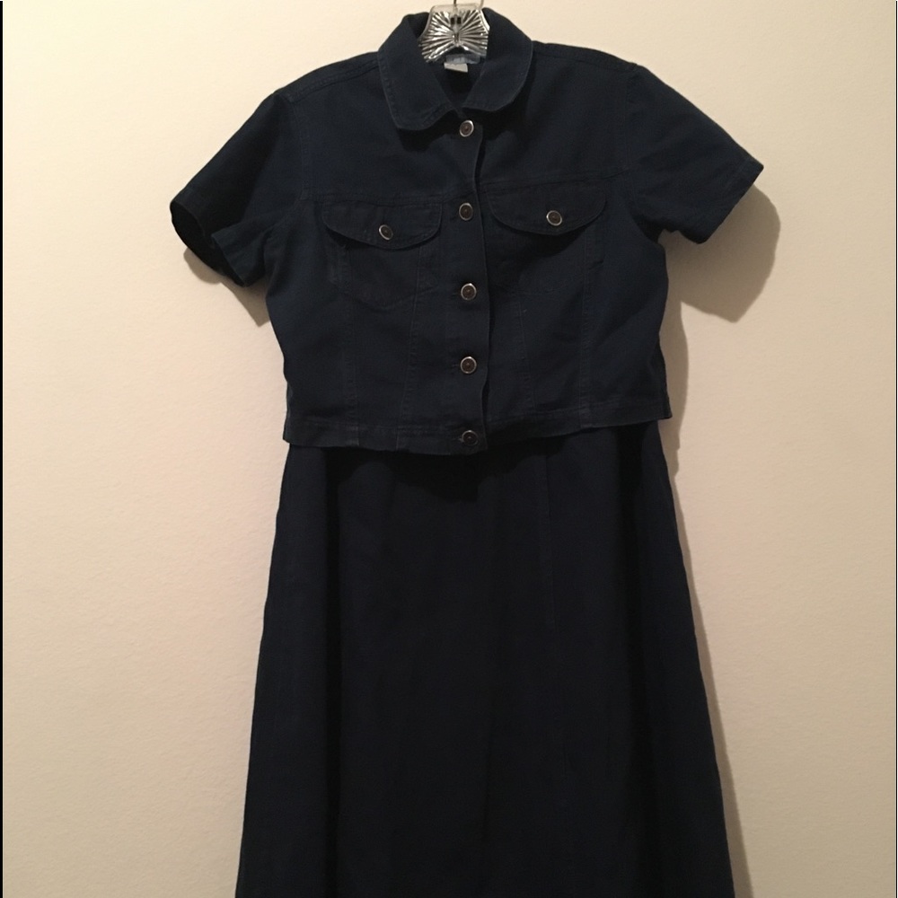 New York Line Navy Blue Skirt Set - Used